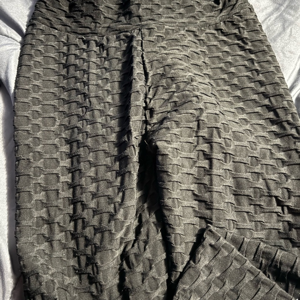 Textured Black Pants